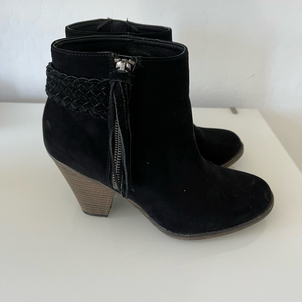MIA black suede zip up ankle boots
